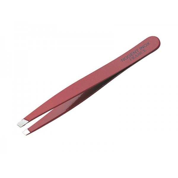 PINCE EPILER MORS BIAIS ROUGE INOX
