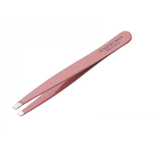 PINCE EPILER MORS CARRES ROSE INOX