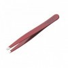 PINCE EPILER MORS CARRES ROUGE INOX
