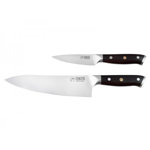 COFFRET 2 COUTEAUX FUKITO EBENE X50 (CHEF + OFFICE)