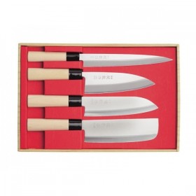 COFFRET 4P. SEKIRYU (SASHIMI + DEBA + SANTOKU + NAKIRI)