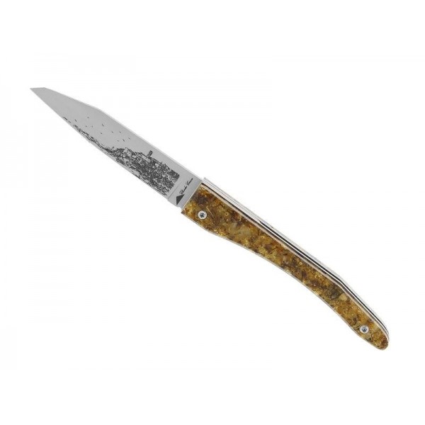 COUTEAU PIEMONTAIS CHARLES CANON FLEURS D'IMMORTELLES CORSE
