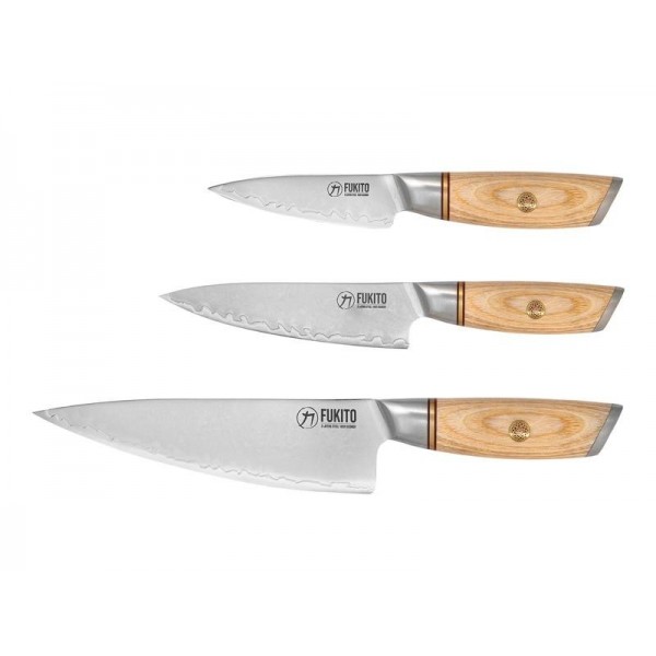 COFFRET 3 COUTEAUX FUKITO PAKKA SAN MAI (CHEF + UNIVERSEL + OFFICE)