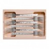 COFFRET 6 FOURCHETTES INOX DECOR FLEURIS