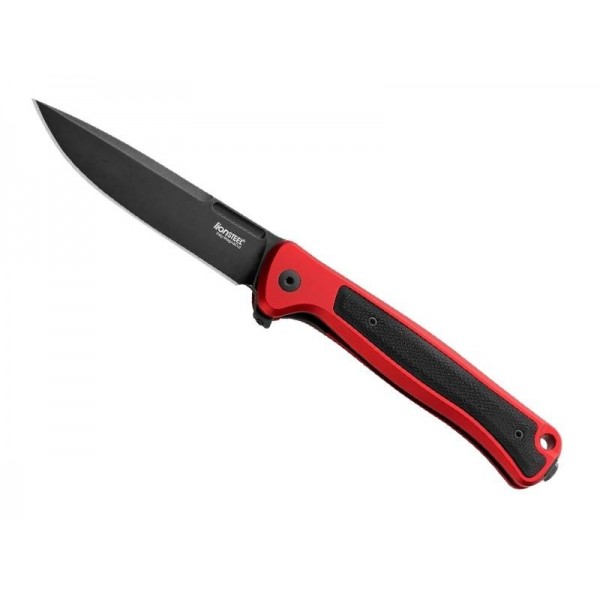 COUTEAU LIONSTEEL SKINNY ALUMINIUM ROUGE/MICARTA NOIR BLACKWASH