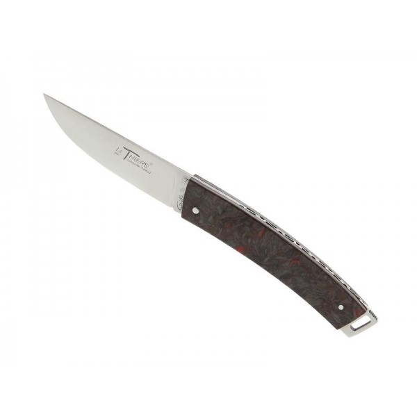 LE THIERS GILLES POCKET PLEIN MANCHE F. DE CARBONE ROUGE 10CM INOX