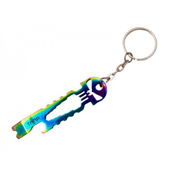 PORTE-CLES THIRD ARC-EN-CIEL 7,5CM INOX