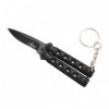 PORTE-CLES COUTEAU PAPILLON THIRD 5,5CM TOUT INOX NOIR