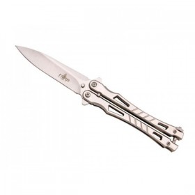 COUTEAU PAPILLON THIRD 13CM TOUT INOX SATINE
