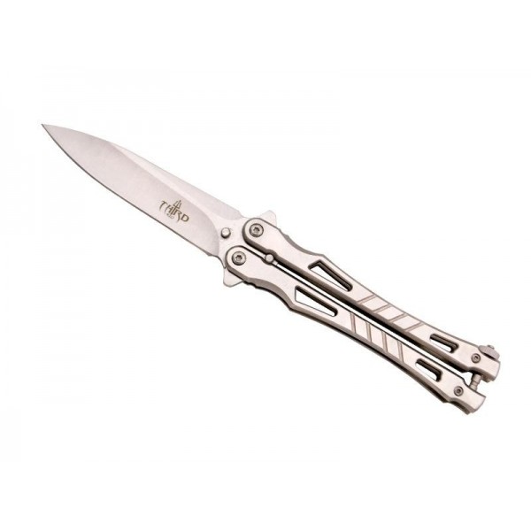 COUTEAU PAPILLON THIRD 13CM TOUT INOX SATINE