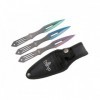 JEU 3 COUTEAUX LANCER THIRD 7CM INOX + ETUI