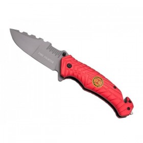 COUTEAU THIRD FIRE FIGHTER ALUMINIUM ROUGE 13CM INOX