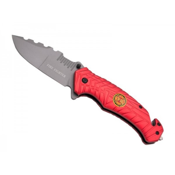 COUTEAU THIRD FIRE FIGHTER ALUMINIUM ROUGE 13CM INOX