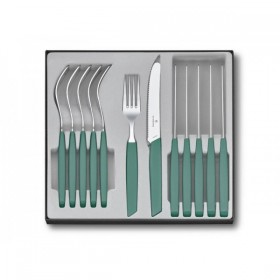 MENAGERE 12 PIECES VICTORINOX SWISS MODERN TABLE VERT SAUGE