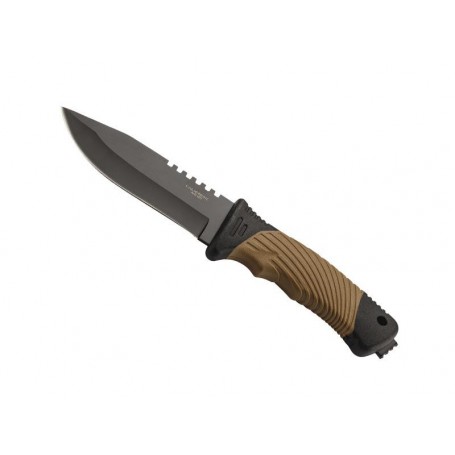 POIGNARD HERBERTZ ABS/GOMME BICOLORE 11,5CM INOX + ETUI