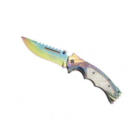 COUTEAU HERBERTZ INOX/ACRYLIQUE 12CM ARC-EN-CIEL INOX