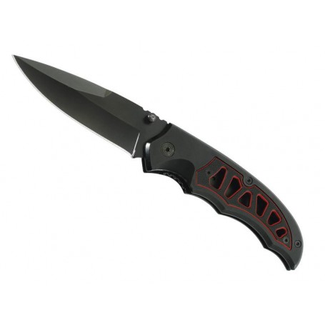 COUTEAU HERBERTZ G10 NOIR/ROUGE 11CM INOX