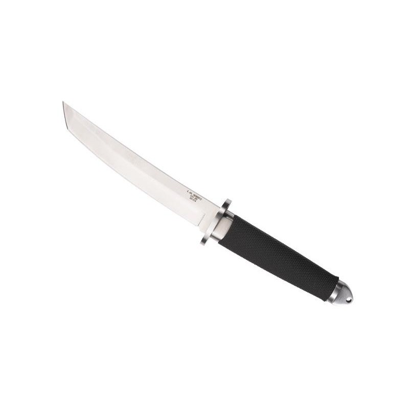 TANTO HERBERTZ GOMME NOIR 18CM INOX + ETUI CUIR