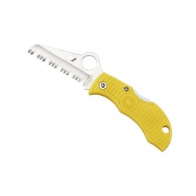 COUTEAU SPYDERCO MANBUG SALT JAUNE A DENTS