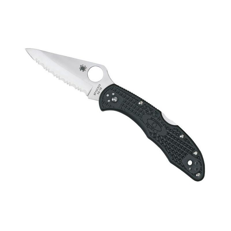 COUTEAU SPYDERCO DELICA 4 NOIR A DENTS