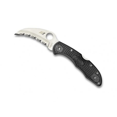 COUTEAU SPYDERCO TASMAN SALT 2 NOIR A DENTS
