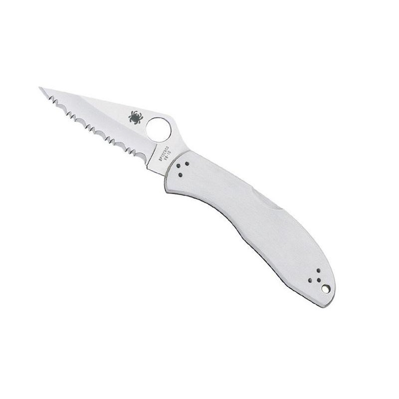COUTEAU SPYDERCO DELICA 4 TOUT INOX A DENTS