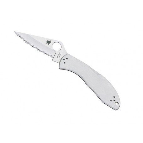 COUTEAU SPYDERCO DELICA 4 TOUT INOX A DENTS