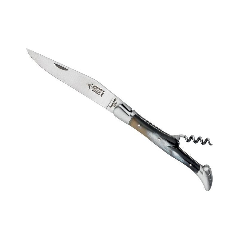 LAGUIOLE ANTAN 2P CORNE MITRES INOX MAT 12CM