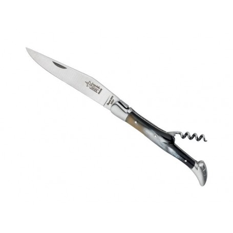 LAGUIOLE ANTAN 2P CORNE MITRES INOX MAT 12CM