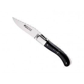 LAGUIOLE GILLES SPORT POINTE DE CORNE NOIRE 13CM GUILLOCHE INOX