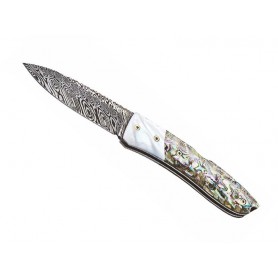 COUTEAU LIONSTEEL OPERA ABALONE/NACRE DAMAS