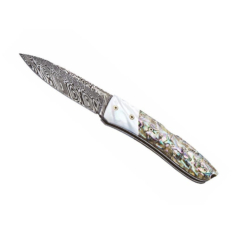 COUTEAU LIONSTEEL OPERA ABALONE/NACRE DAMAS