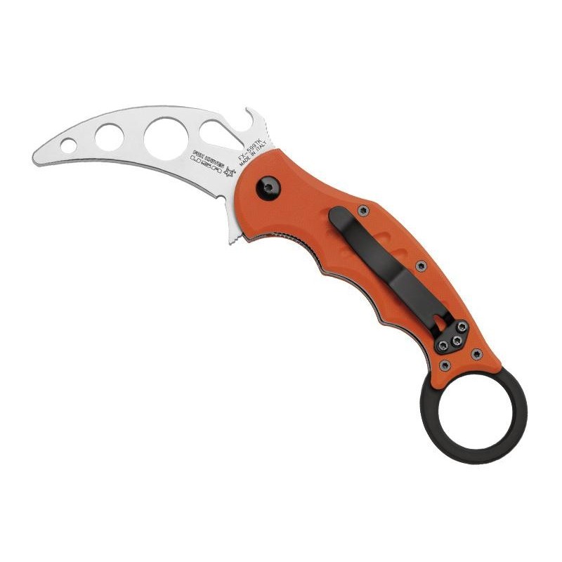 COUTEAU FOX MILITARY TRAINING KARAMBIT 10CM G10 ORANGE