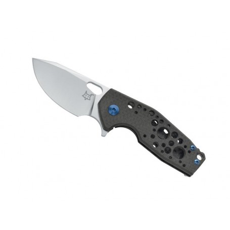 COUTEAU FOX SURU FIBRE DE CARBONE NOIR /TITANIUM BLEU