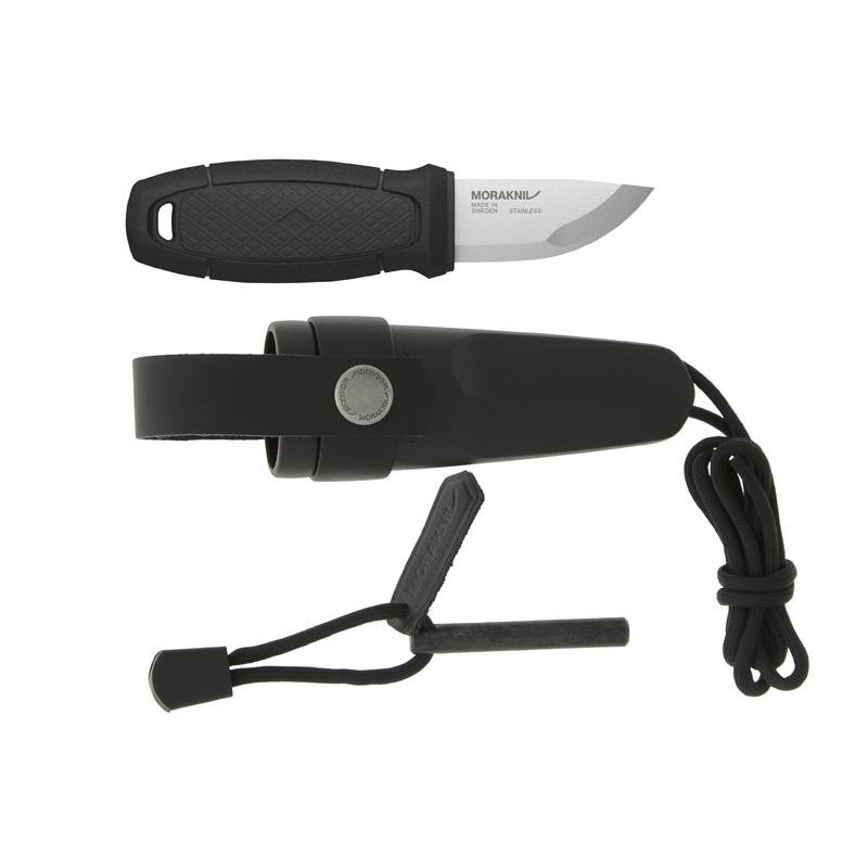 POIGNARD DE POCHE MORA ELDRIS NOIR + FIRE STARTER