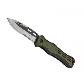 COUTEAU HERBERTZ ABS VERT/NOIR 12,5CM INOX SEMI-DENTEE