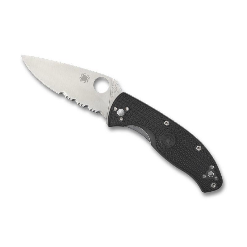 COUTEAU SPYDERCO TENACIOUS NOIR SEMI-DENTEE