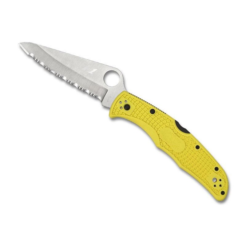 COUTEAU SPYDERCO PACIFIC SALT 2 JAUNE A DENTS
