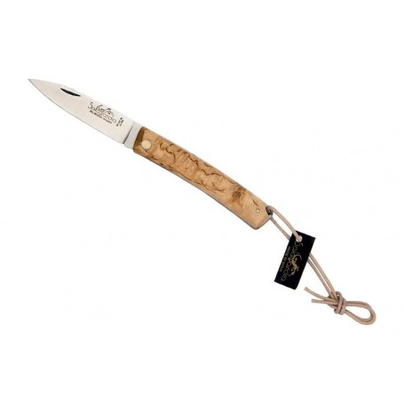 COUTEAU SALAMANDRA BOULEAU 10CM INOX + ETUI