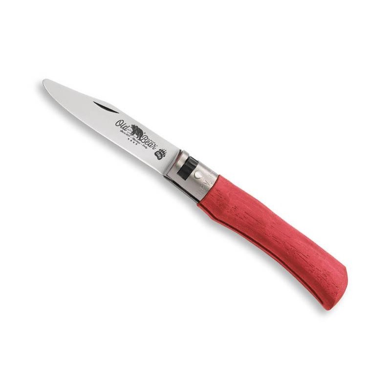 COUTEAU OLD BEAR JUNIOR BOIS D'AYOUS ROUGE TAILLE S