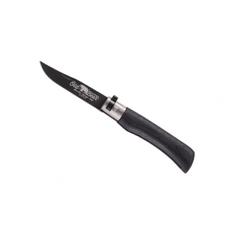 COUTEAU OLD BEAR TOTAL BLACK VIROLE GRISE TAILLE M
