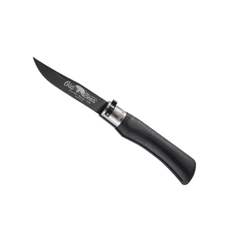 COUTEAU OLD BEAR TOTAL BLACK VIROLE GRISE TAILLE L