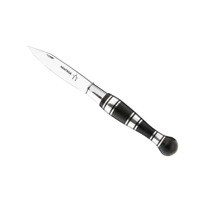 COUTEAU NONTRON 25 MANCHE BOULE 12CM EBENE/ ALUMINIUM