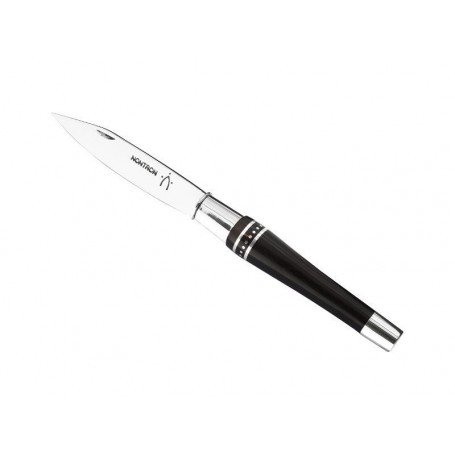 COUTEAU NONTRON 25 DOUBLE VIROLE 11,5CM EBENE/ ALU
