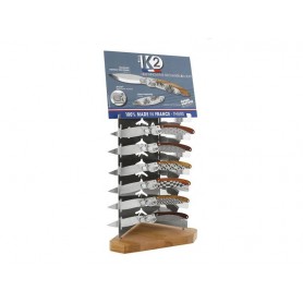 LOT 6 COUTEAUX K2® GEOMETRIQUES + PRESENTOIR OFFERT