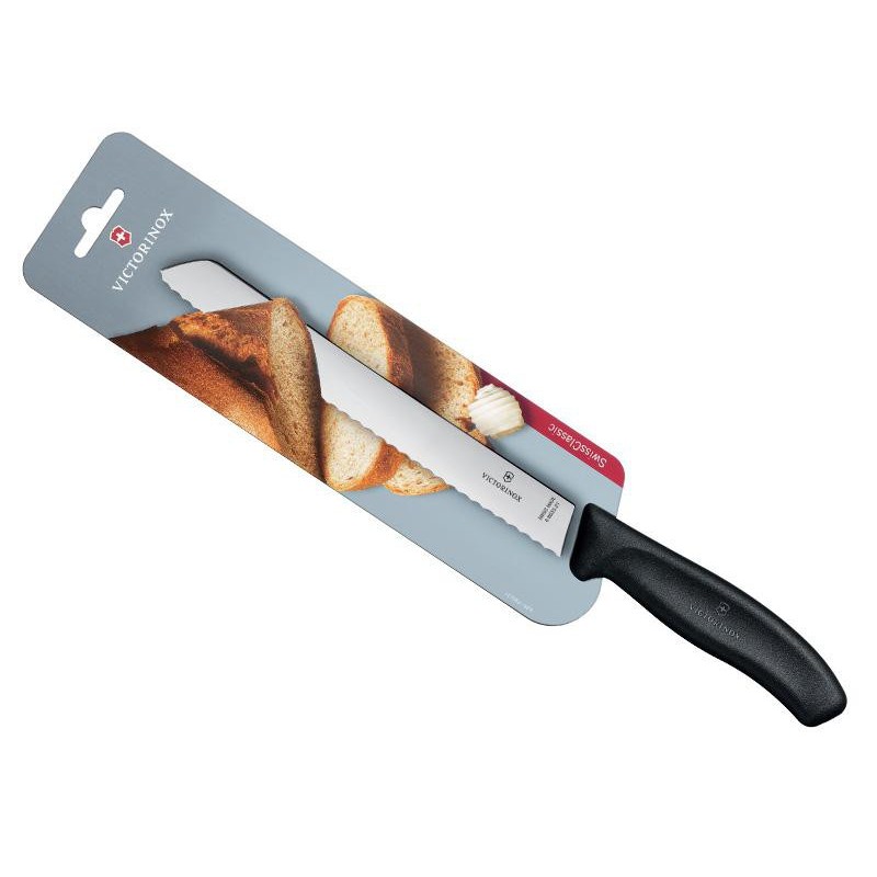 COUTEAU A PAIN VICTORINOX SWISSCLASSIC 21CM NOIR /CARTE