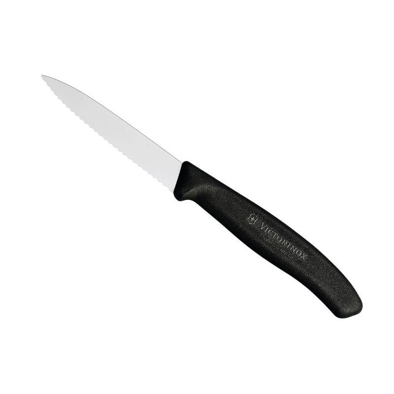 COUTEAU OFFICE VICTORINOX SWISSCLASSIC 8CM NOIR A DENTS
