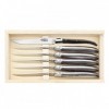 COFFRET 6 LAGUIOLE TABLE G.DAVID F.CORNE NOIRE 23CM