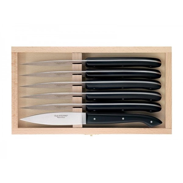 COFFRET 6 COUTEAUX STEAK DOZORME LE CAPUCIN NOIR