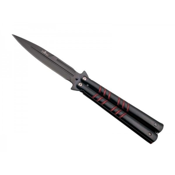 COUTEAU PAPILLON THIRD NOIR/ROUGE 13CM INOX NOIR